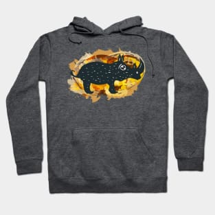 Cute rhino with abstract background Hoodie